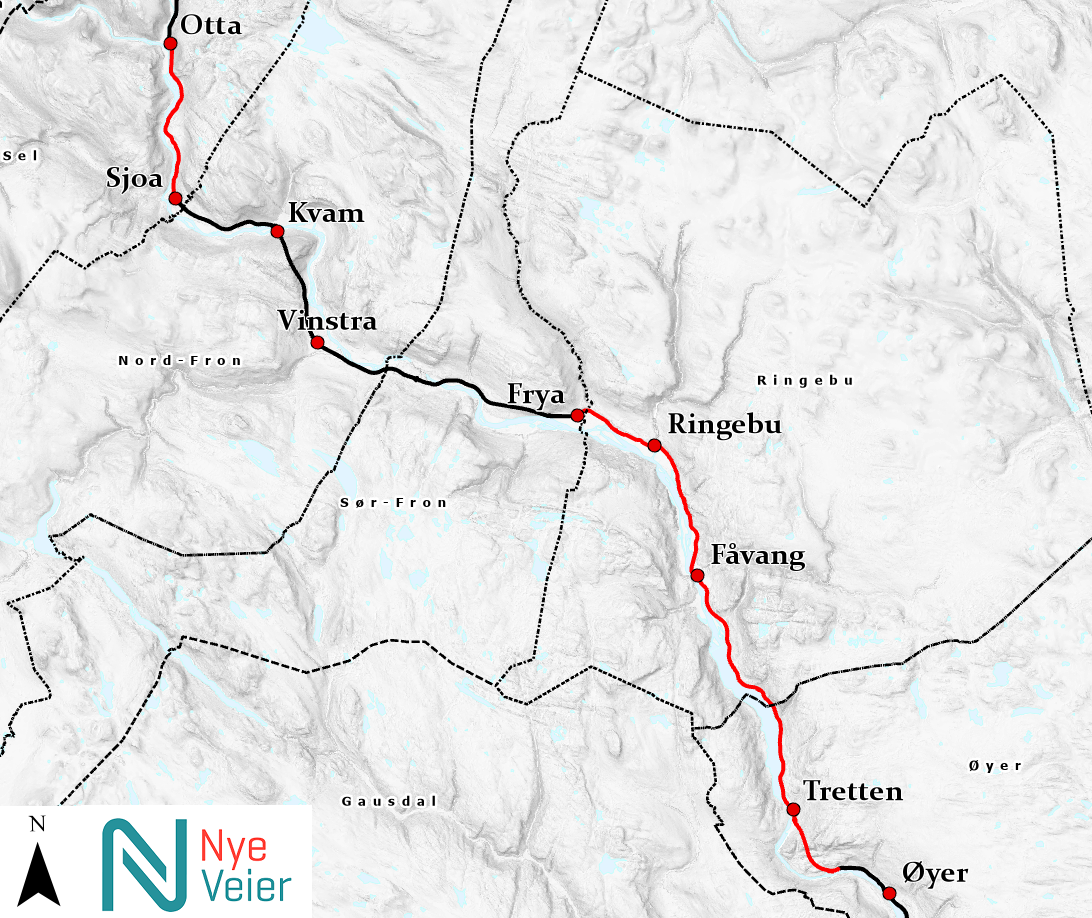 E6 yer Otta Ringebu Kommune